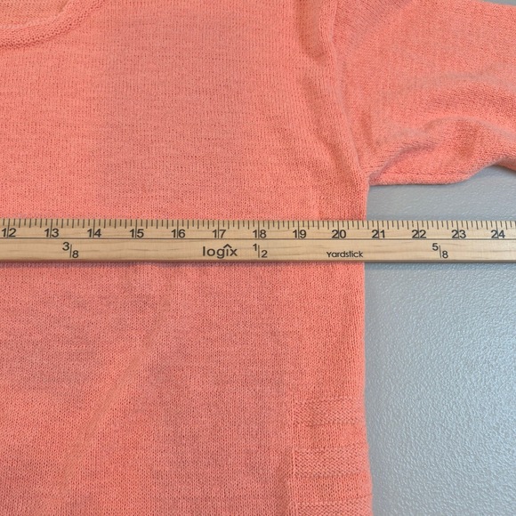 CHICOS 1 Orange Terry Knit 3/4 Sleeve Sweater Top Size 8 Resort Vacation Travel - Picture 10 of 11